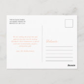 Perzik Bloemenkruis Eerste Heilige Communie Dank u Briefkaart (Achterkant)