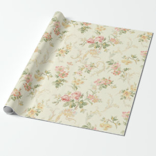 Perzik Bloemmotief Cadeaupapier