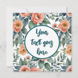 perzik bloemrozen Uitnodiging of kaart