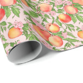 Perzik Bloesem Watercolor Geschenkverpakking Cadeaupapier (Rol Hoek)