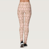 Perzik Blozen & Goud Moderne Boho Geometrische Gla Leggings (Achterkant)