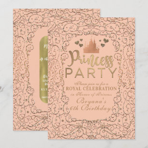 Perzik Blozende Gouden Kasteel PRINSESSEN FEest Ve Kaart