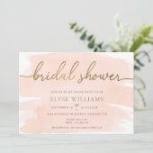 Perzik Blush Aquarel Goud Vrijgezellenfeest Kaart (Staand voorkant)