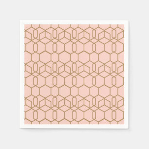 Perzik Blush & Goud Moderne Boho Geometrische Glam Servet