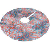 Perzik Blush Koraal Indigo Shibori Kust Kerstmis Kerstboom Rok (Gekanteld)