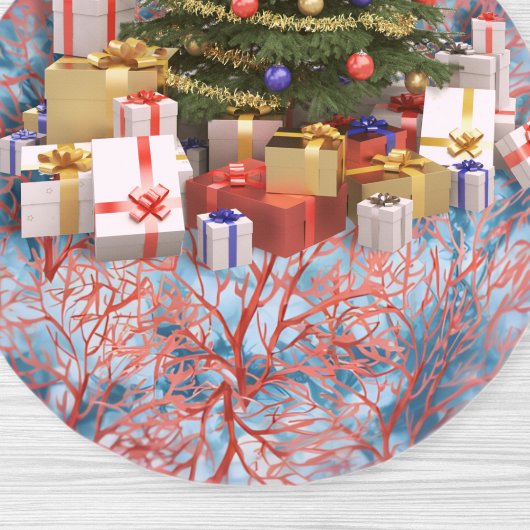 Perzik Blush Koraal Indigo Shibori Kust Kerstmis Kerstboom Rok