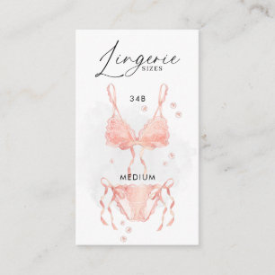 Perzik Blush lingerie bruiloftsborrel maat  Informatiekaartje