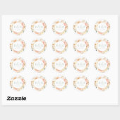 Perzik, Blush met Sage Wedding Envelope / Favor Ronde Sticker (Vel)