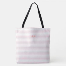 Perzik Blush Streep Klassieke Monogram Beginletter