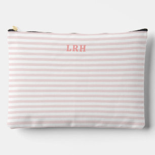 Perzik Blush Streep Vintage Kleine Initialen Monog Etui