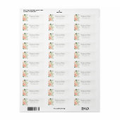 Perzik Blush Waterverf Bloemen Retouradres Label (Full Sheet)