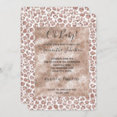 Perzik Blush Wit Luipaard Print Glitter Kaart (Voorkant / Achterkant)