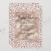 Perzik Blush Wit Luipaard Print Glitter Kaart (Voorkant / Achterkant)