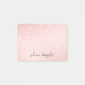 Perzik Blush Witte Bokeh Confetti Post-it® Notes (Voorkant)