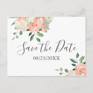 Perzik Boeket Bruiloft Save the Date Briefkaart