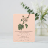 Perzik  Boho Botanisch Roos Bloemendiner Kaart (Staand voorkant)