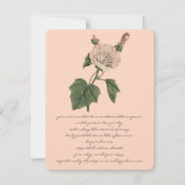 Perzik  Boho Botanisch Roos Bloemendiner Kaart (Voorkant)