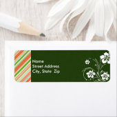 Perzik & bos groen gestreept; alfa etiket (Insitu)