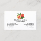 Perzik Botanische Illustratie Visitekaartje (Achterkant)