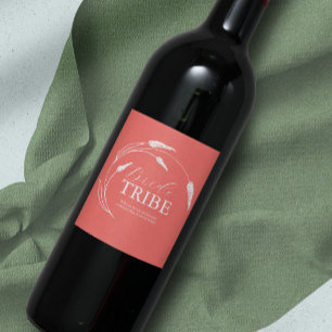 Perzik bruidsmeisje voorstel label wijn etiket