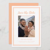 Perzik Bruiloft Verloving Afbeelding Moderne Foto Save The Date (Voorkant / Achterkant)