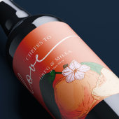 Perzik bruiloft wijn label aangepaste gunst etiket