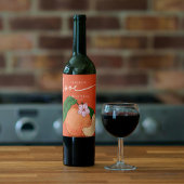 Perzik bruiloft wijn label aangepaste gunst wijn etiket