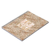  perzik bruin luipaard print wees moedig notitieboek (Linkerzijde)