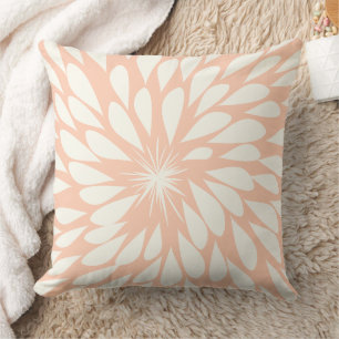 Perzik Chrysanthemum Floral Kussen