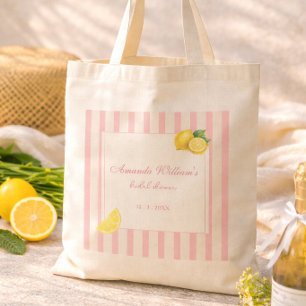 Perzik Citroen Strepen Bruidsdiner Pastel Favoriet Tote Bag