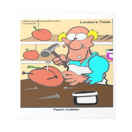 Perzik Cobbler Grappige LTCartoons Notitieblok (Voorkant)