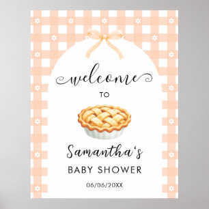 Perzik Coquette Taart Baby Shower Welkom Poster