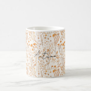 Perzik Crème Bloemen Koffiemok