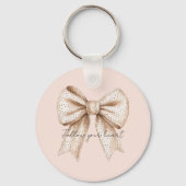 Perzik Crème Boog Sleutelhanger (Voorkant)