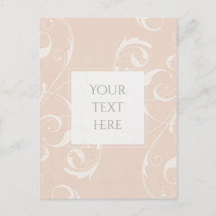 Perzik & Crème Witte Bloemige Draai Elegante Trouw Briefkaart