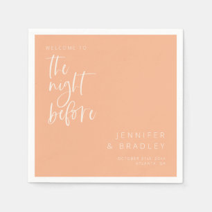 Perzik de avond voor repetitie diner servet