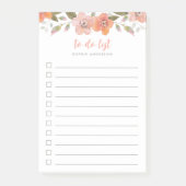 Perzik delicate bloemen te doen lijst post-it® notes (Voorkant)