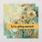 Perzik en Beige Bloemen Abstract Kaart (Voorkant / Achterkant)