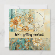 Perzik en Beige Bloemen Abstract