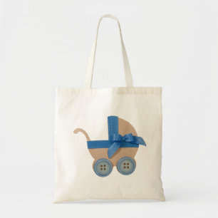Perzik en blauwe baby tote bag