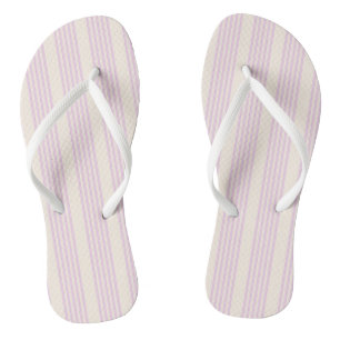 Perzik en crème vijf strepenpatroon teenslippers