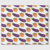 perzik en eierplant cadeaupapier (Vlak)