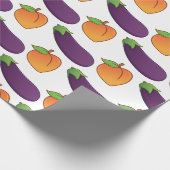 perzik en eierplant cadeaupapier (Hoek)