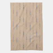 perzik en elegant zilvergrijs gestreept theedoek (Verticaal)