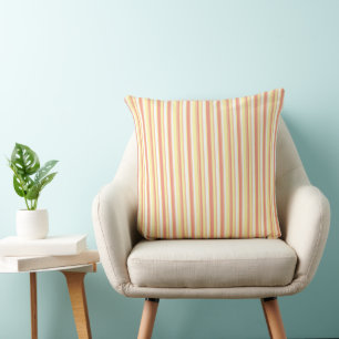 Perzik en Geel Gestreepte Kussen