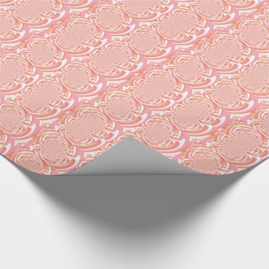 Perzik en Gele Uitbarsting Abstract Ontwerp Cadeaupapier (Hoek)