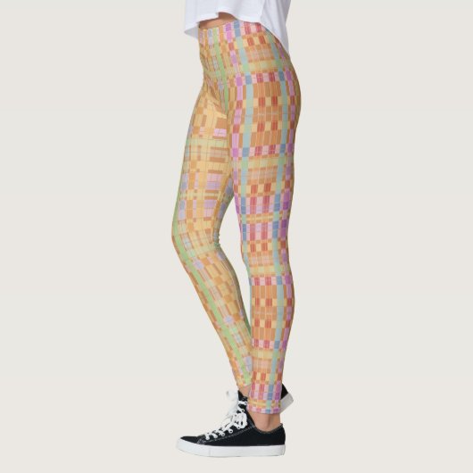 Perzik en geruite legging (Links)
