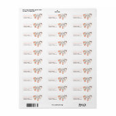 Perzik en Gold Mason Jars Spring Address Label (Full Sheet)