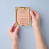 Perzik en goud Damask Teddy Bears - Spel Flyer (Hand)