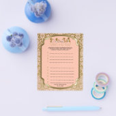 Perzik en goud Damask Teddy Bears - Spel Flyer (Enkel)